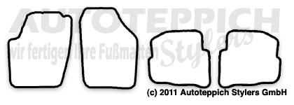 Das Schnittmuster für Fussmatten VW Fox_05-