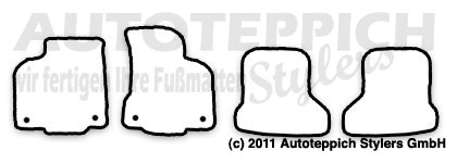 Das Schnittmuster für Fussmatten VW Polo_6N2_99-01