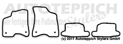 Das Schnittmuster für Fussmatten VW Lupo_6E_Halter_FSBS_98-05