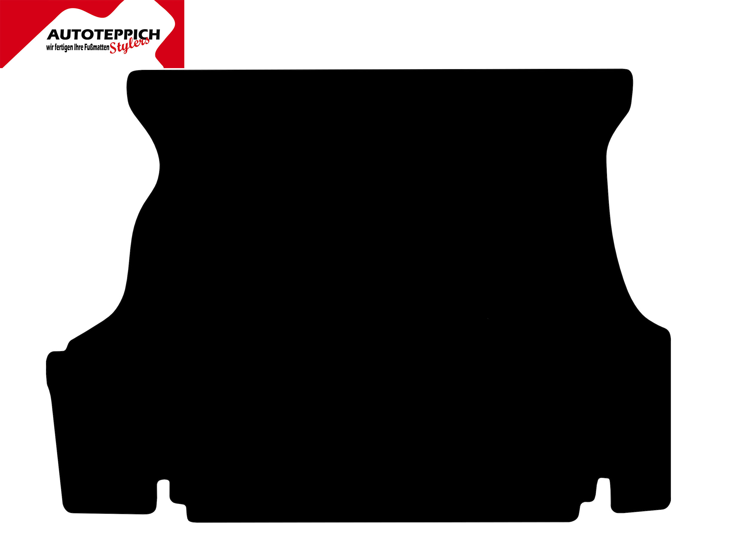 Eine Kofferraummatte für Opel Vectra A Limo in schwarz.