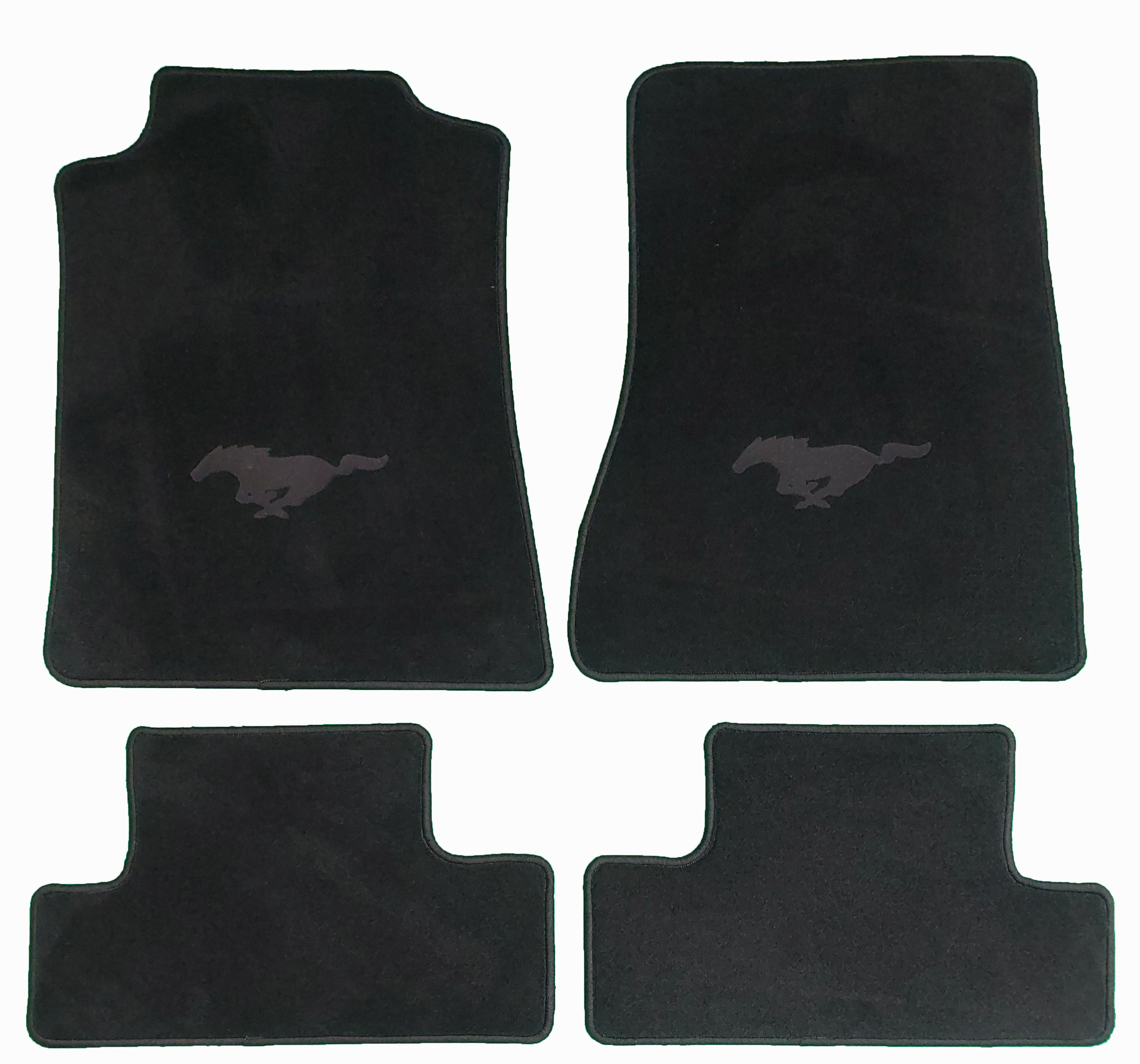 für Ford Mustang 5 2005-2012 Velours Fußmatten mit Druck Mustang+Pony graphit-Rand schwarz für Ford Mustang 5 2005-2012 Velours Fußmatten mit Druck Mustang+Pony graphit-Rand schwarz