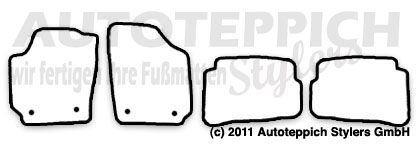 Das Schnittmuster für Fussmatten VW Polo_9N3+Cross_06-09