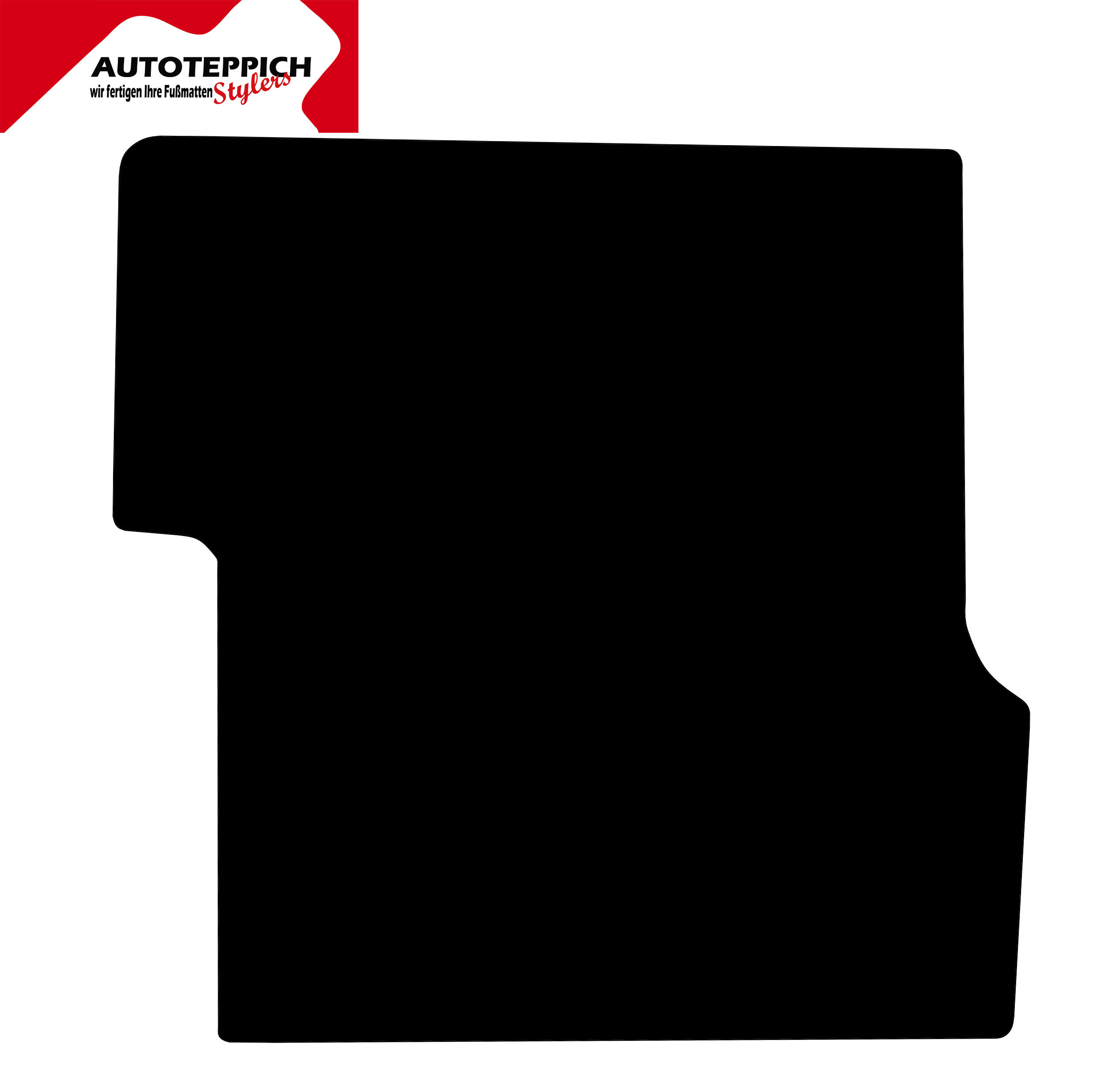 Eine Kofferraummatte für Opel Rekord D Caravan in schwarz.