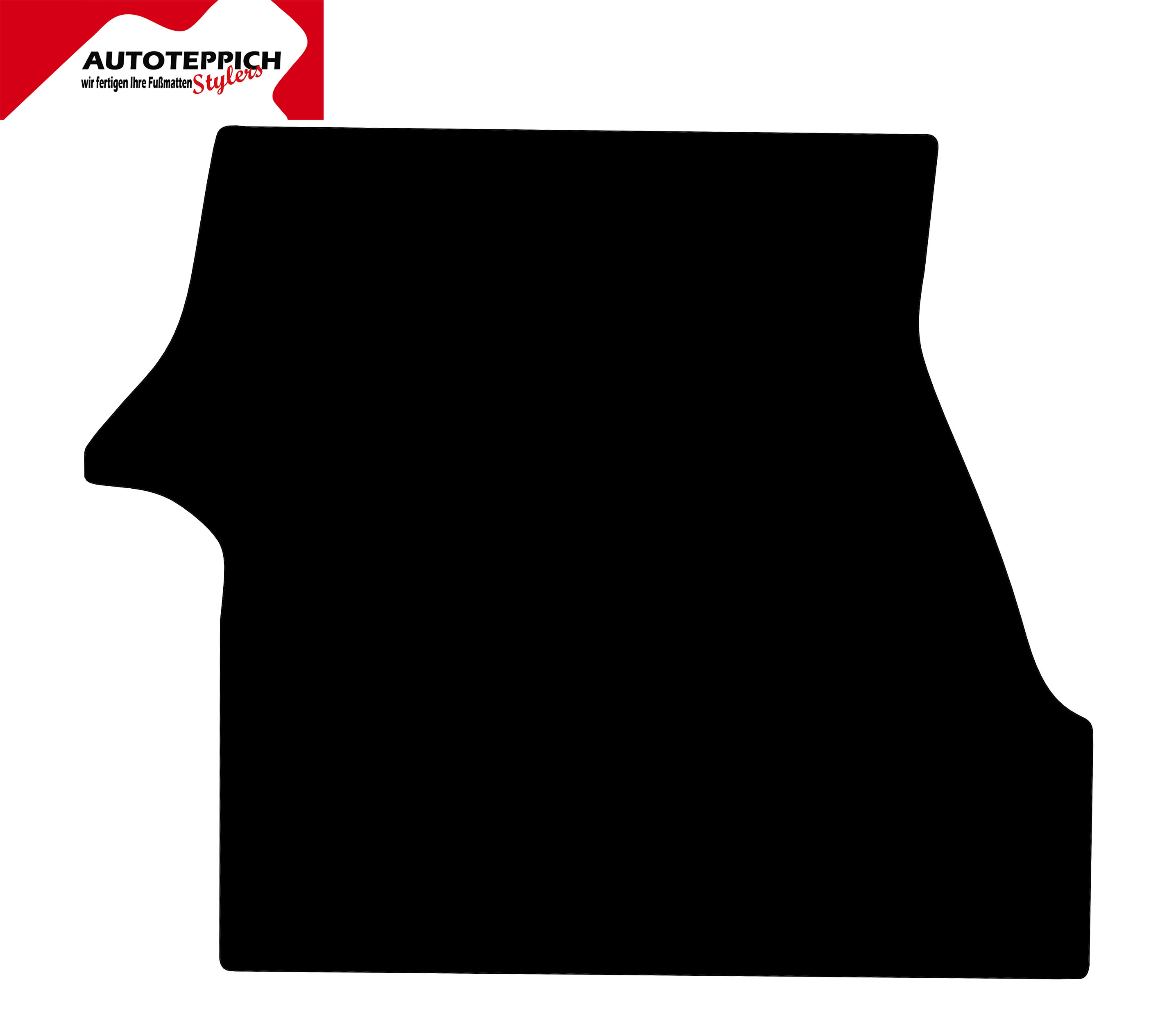 Eine Kofferraummatte für Opel Manta A und Ascona A in schwarz.