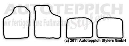 Das Schnittmuster für Fussmatten VW Polo_86-86C-86C_2F_75-94