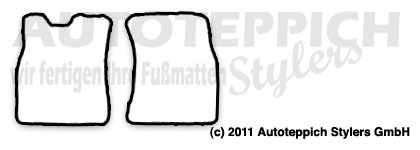 Das Schnittmuster für Fussmatten VW Taro_Pickup_89-97