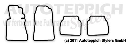 Das Schnittmuster für Fussmatten Mercedes-Benz 190 190E W201_1982-1993