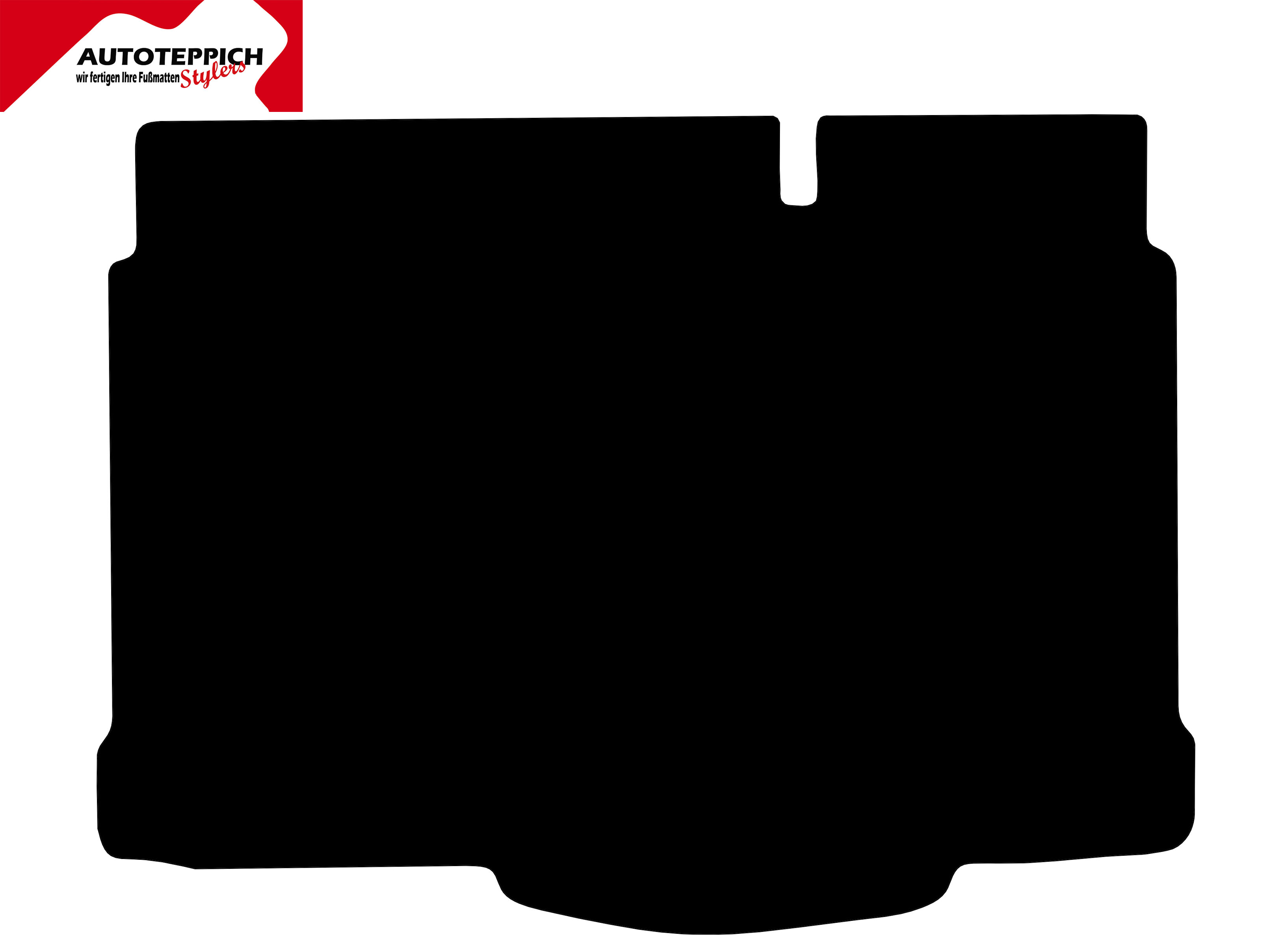 Eine Kofferraummatte für Opel Corsa D in schwarz